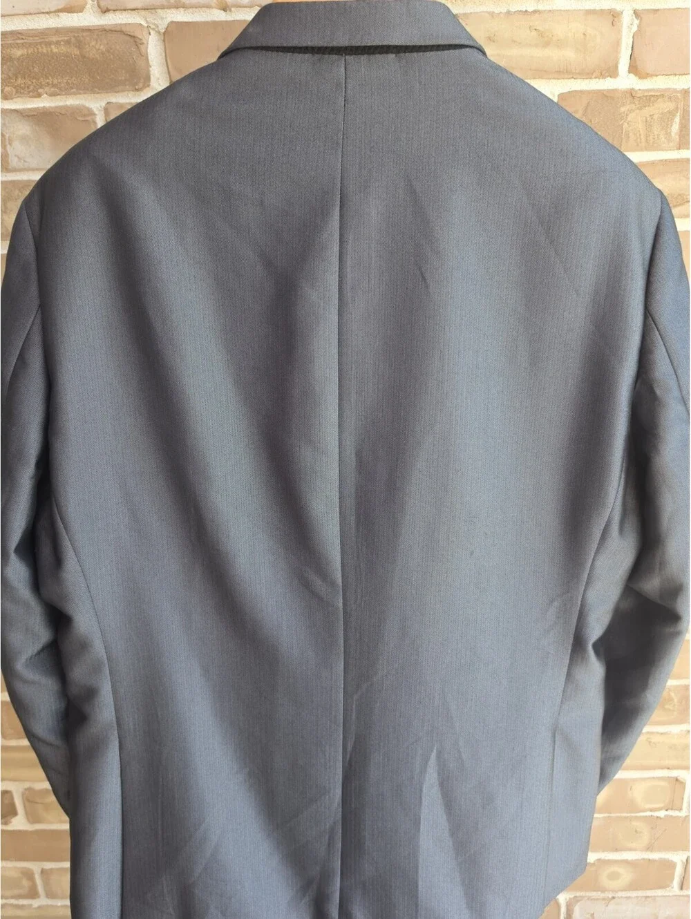 Calvin Klein Mens Blazer 46R Gray Herringbone 2 Button Sport Coat Suit Jacket